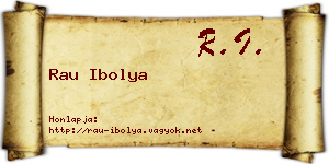 Rau Ibolya névjegykártya